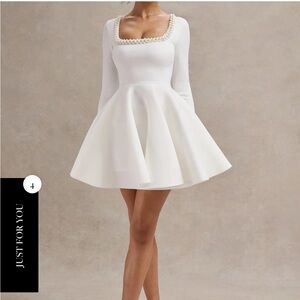 Elegant White Skater Dress